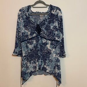Fashion Bug Navy Floral Blouse